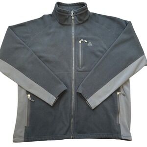 Nike ACG Fleece Jacket Mens XL Black Grey Full Zip Fit Therma Mock Neck Outdoor